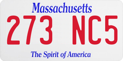 MA license plate 273NC5