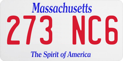 MA license plate 273NC6