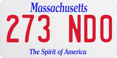 MA license plate 273ND0
