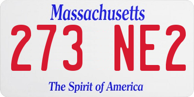 MA license plate 273NE2