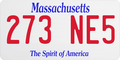 MA license plate 273NE5