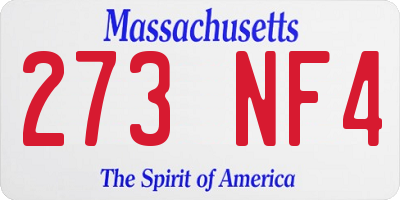 MA license plate 273NF4
