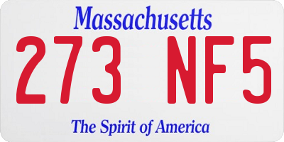 MA license plate 273NF5
