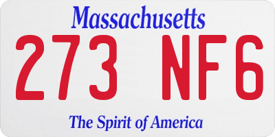 MA license plate 273NF6