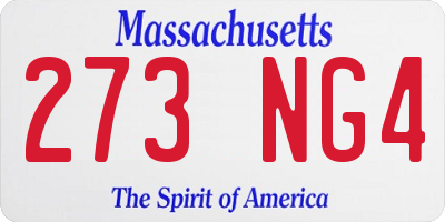 MA license plate 273NG4