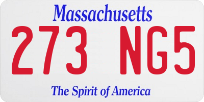 MA license plate 273NG5