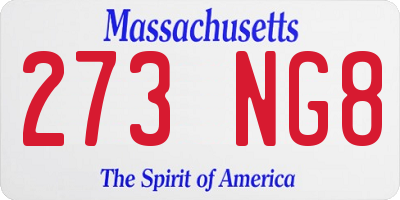 MA license plate 273NG8