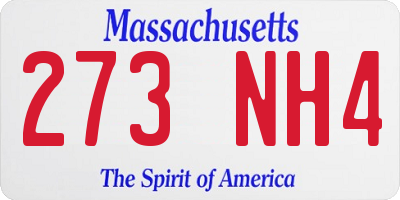 MA license plate 273NH4