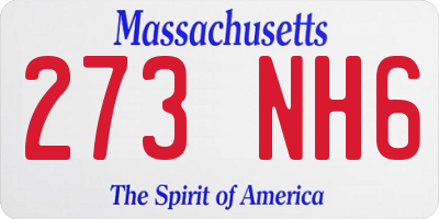 MA license plate 273NH6