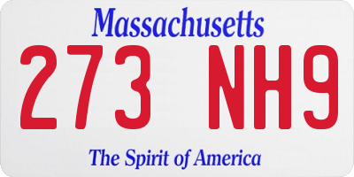 MA license plate 273NH9