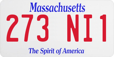 MA license plate 273NI1