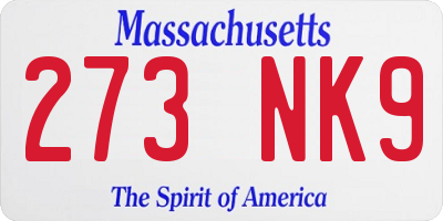 MA license plate 273NK9