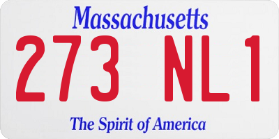 MA license plate 273NL1
