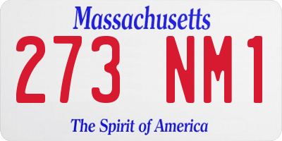 MA license plate 273NM1