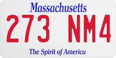 MA license plate 273NM4