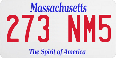 MA license plate 273NM5