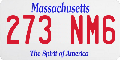 MA license plate 273NM6