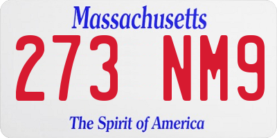 MA license plate 273NM9