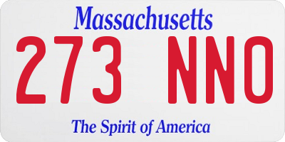 MA license plate 273NN0