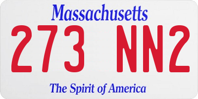 MA license plate 273NN2