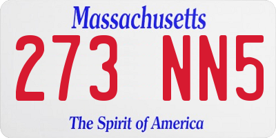 MA license plate 273NN5