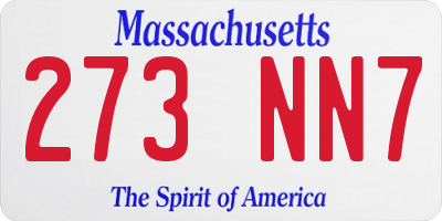 MA license plate 273NN7
