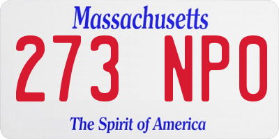 MA license plate 273NP0