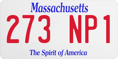 MA license plate 273NP1
