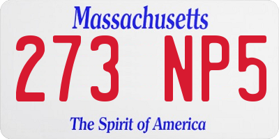 MA license plate 273NP5