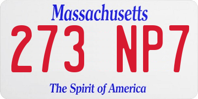 MA license plate 273NP7