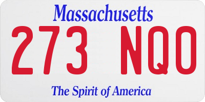 MA license plate 273NQ0