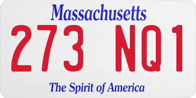MA license plate 273NQ1