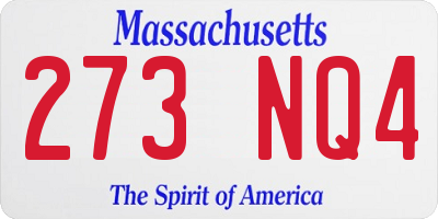 MA license plate 273NQ4