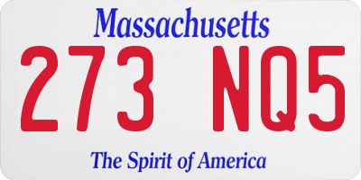 MA license plate 273NQ5