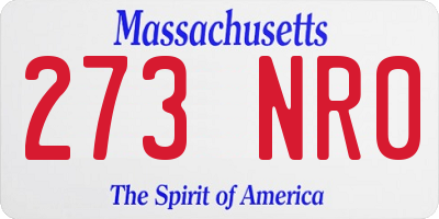 MA license plate 273NR0