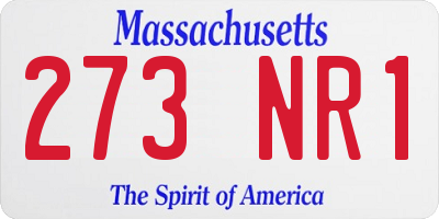 MA license plate 273NR1