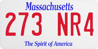 MA license plate 273NR4