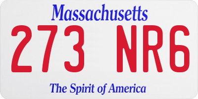 MA license plate 273NR6