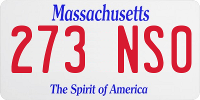 MA license plate 273NS0