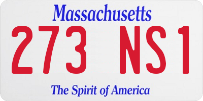 MA license plate 273NS1