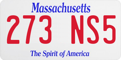 MA license plate 273NS5