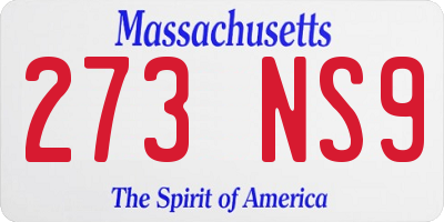 MA license plate 273NS9
