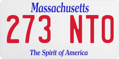MA license plate 273NT0