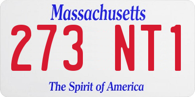 MA license plate 273NT1