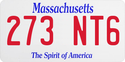 MA license plate 273NT6