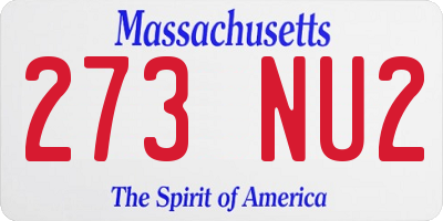 MA license plate 273NU2