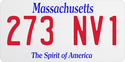 MA license plate 273NV1