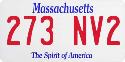 MA license plate 273NV2