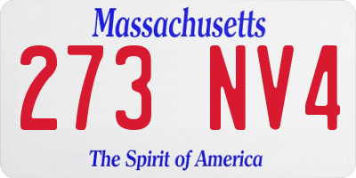 MA license plate 273NV4