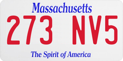 MA license plate 273NV5